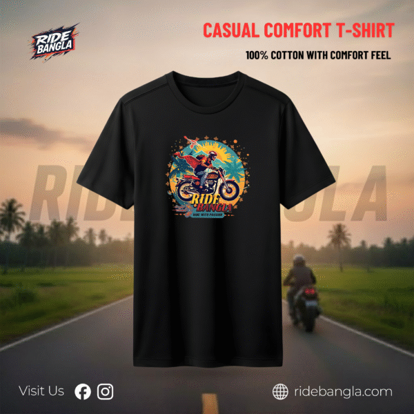 Casual Round Neck T-Shirt - Ride With Passion