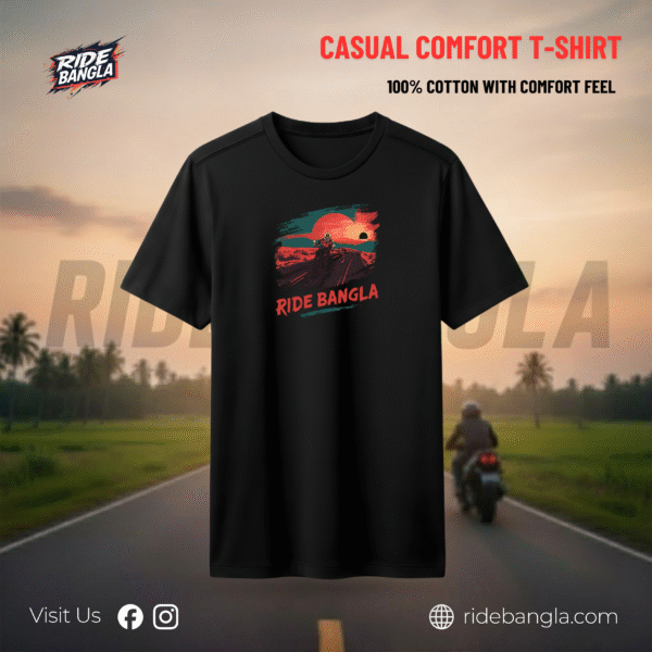 Casual Round Neck T-Shirt - Ride Bangla Graphics